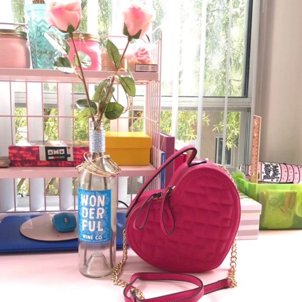 Heart Shaped Quilted Crossbody Purse
